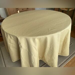 Ballard Designs 96'" Diameter Light Gold 100% Cotton 'Terrific Tablecloth'